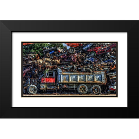 Recycled Black Modern Wood Framed Art Print with Double Matting by Kostka, Vladimir