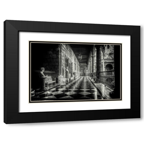Church Hallway Black Modern Wood Framed Art Print with Double Matting by Kostka, Vladimir