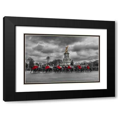 London Guards Black Modern Wood Framed Art Print with Double Matting by Kostka, Vladimir