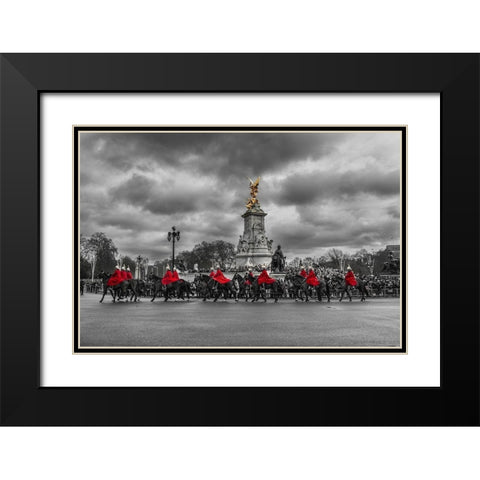 London Guards Black Modern Wood Framed Art Print with Double Matting by Kostka, Vladimir