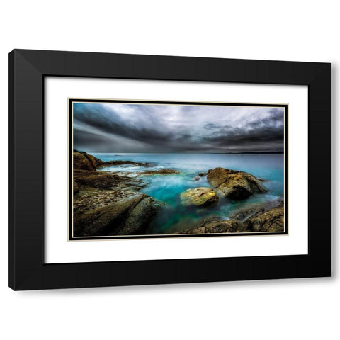 MAJESTIC SHORES Black Modern Wood Framed Art Print with Double Matting by Kostka, Vladimir