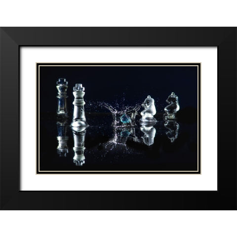 WATER CHESS I Black Modern Wood Framed Art Print with Double Matting by Kostka, Vladimir