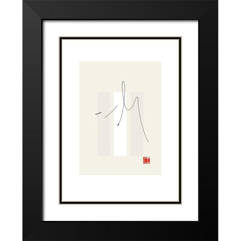 JAPANESE STYLE I Black Modern Wood Framed Art Print with Double Matting by Sakai, Takashi