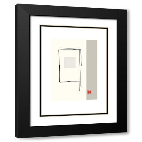 JAPANESE STYLE VI Black Modern Wood Framed Art Print with Double Matting by Sakai, Takashi