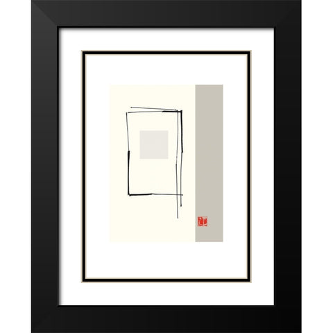 JAPANESE STYLE VI Black Modern Wood Framed Art Print with Double Matting by Sakai, Takashi
