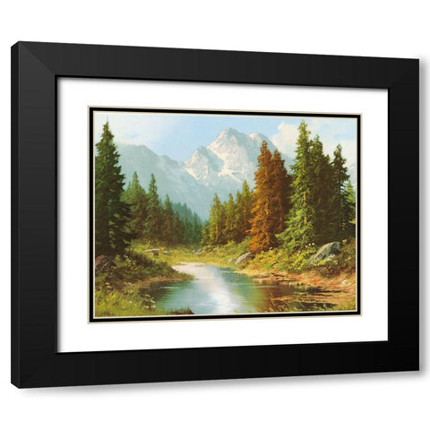 HIGH ABOVE Black Modern Wood Framed Art Print with Double Matting by Bochmann, Joh.