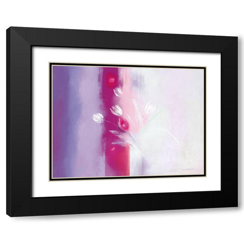 Floral ILLUSIONS I Black Modern Wood Framed Art Print with Double Matting by Robertson, Marilyn