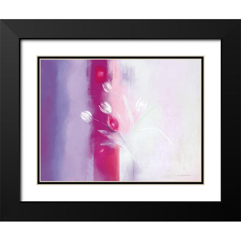 Floral ILLUSIONS I Black Modern Wood Framed Art Print with Double Matting by Robertson, Marilyn
