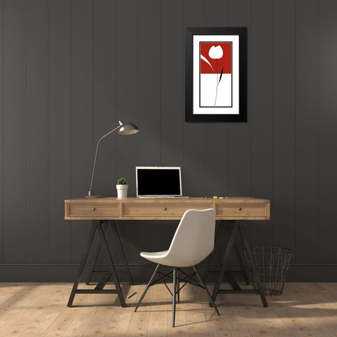 MEDITATION III Black Modern Wood Framed Art Print with Double Matting by Sakai, Takashi
