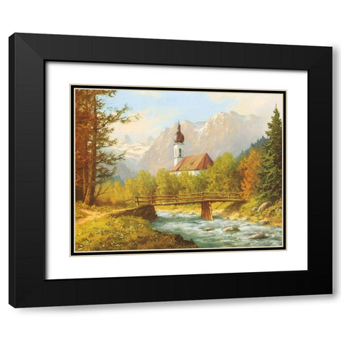 FAMOUS RAMSAU CHURCH Black Modern Wood Framed Art Print with Double Matting by Bochmann, Joh.