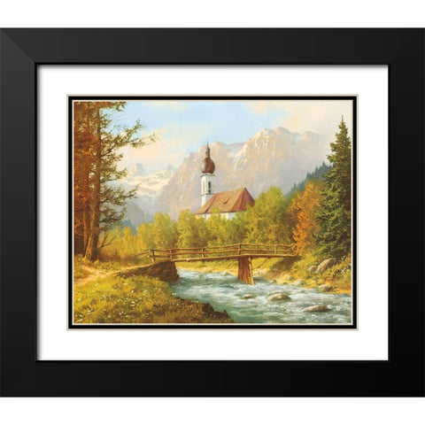 FAMOUS RAMSAU CHURCH Black Modern Wood Framed Art Print with Double Matting by Bochmann, Joh.