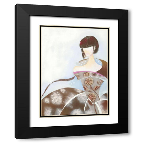 OH LA LA Black Modern Wood Framed Art Print with Double Matting by Robertson, Marilyn