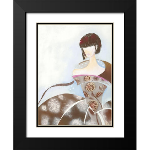 OH LA LA Black Modern Wood Framed Art Print with Double Matting by Robertson, Marilyn
