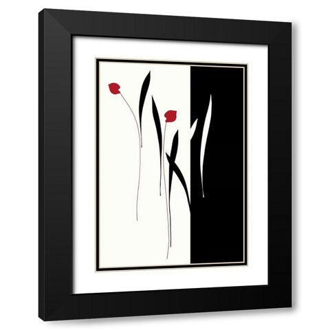 TRANQUIL GARDEN I Black Modern Wood Framed Art Print with Double Matting by Sakai, Takashi