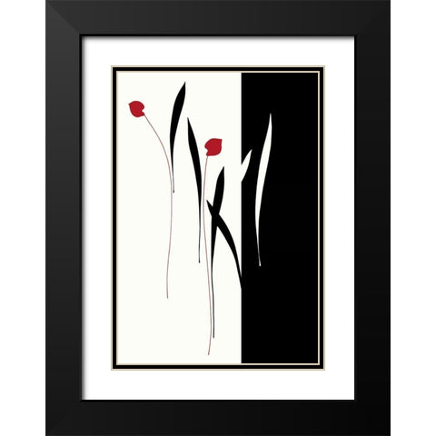 TRANQUIL GARDEN I Black Modern Wood Framed Art Print with Double Matting by Sakai, Takashi