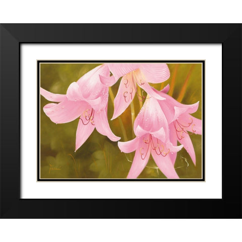 SAY IT WITH FLOWERS II Black Modern Wood Framed Art Print with Double Matting by Fasani