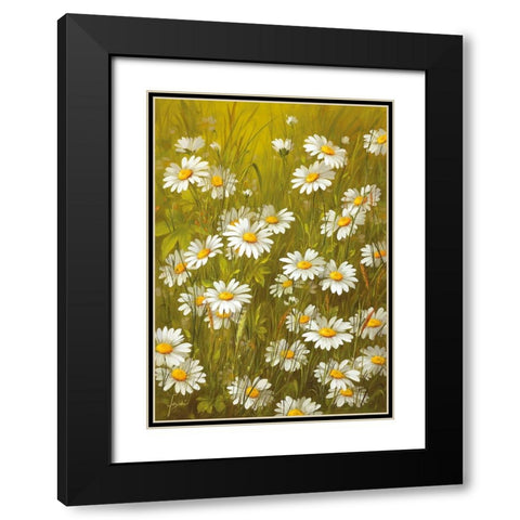MARGUERITE Black Modern Wood Framed Art Print with Double Matting by Fasani