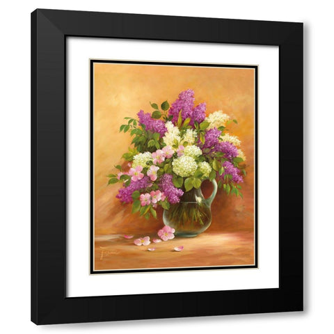 SMELL OF LILAC I Black Modern Wood Framed Art Print with Double Matting by Fasani