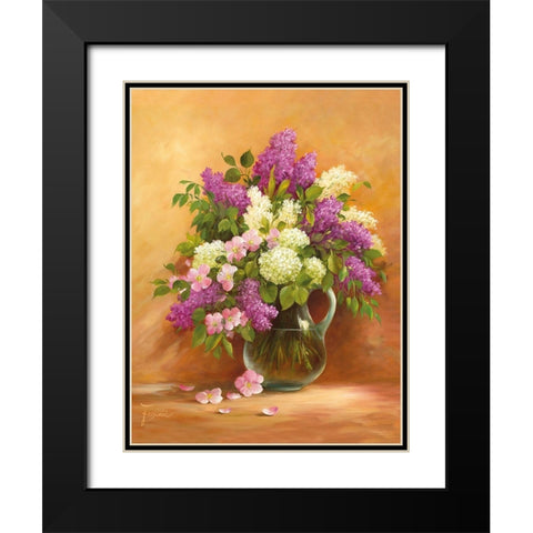 SMELL OF LILAC I Black Modern Wood Framed Art Print with Double Matting by Fasani