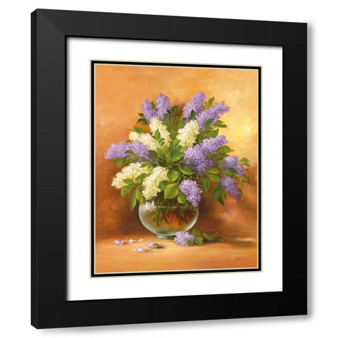 SMELL OF LILAC II Black Modern Wood Framed Art Print with Double Matting by Fasani