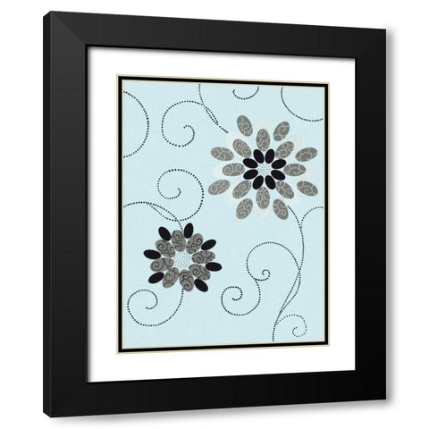 Symphony Of Blues I Black Modern Wood Framed Art Print with Double Matting by Design Show