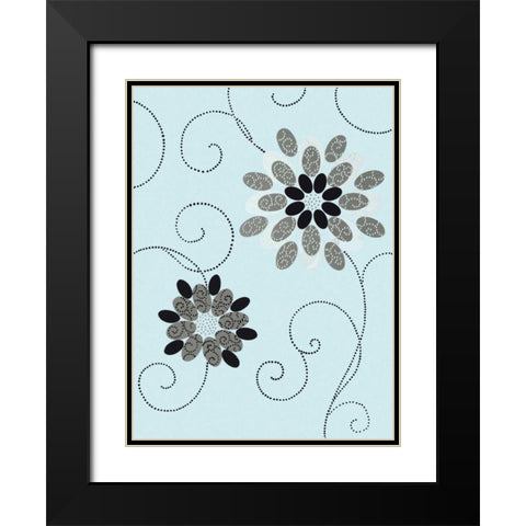 Symphony Of Blues I Black Modern Wood Framed Art Print with Double Matting by Design Show