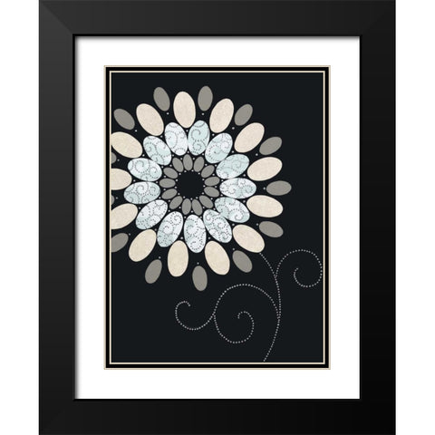 Symphony Of Blues II Black Modern Wood Framed Art Print with Double Matting by Design Show