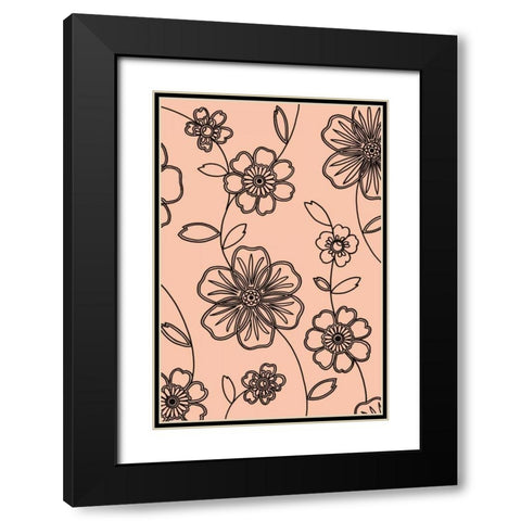 Accord II Black Modern Wood Framed Art Print with Double Matting by Design Show