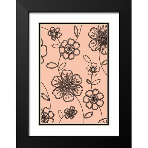 Accord II Black Modern Wood Framed Art Print with Double Matting by Design Show