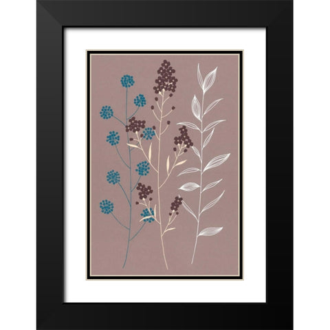 Shiny Blue II Black Modern Wood Framed Art Print with Double Matting by Design Show