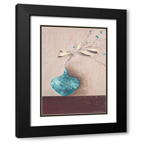 JADE I Black Modern Wood Framed Art Print with Double Matting by Robertson, Marilyn