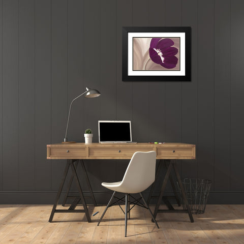 Velvet Poppy Black Modern Wood Framed Art Print with Double Matting by Lake, Kaye