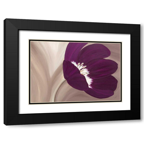 Velvet Poppy Black Modern Wood Framed Art Print with Double Matting by Lake, Kaye