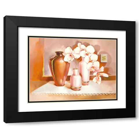 TREVISO Black Modern Wood Framed Art Print with Double Matting by Olga