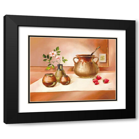 SORRENTO Black Modern Wood Framed Art Print with Double Matting by Olga