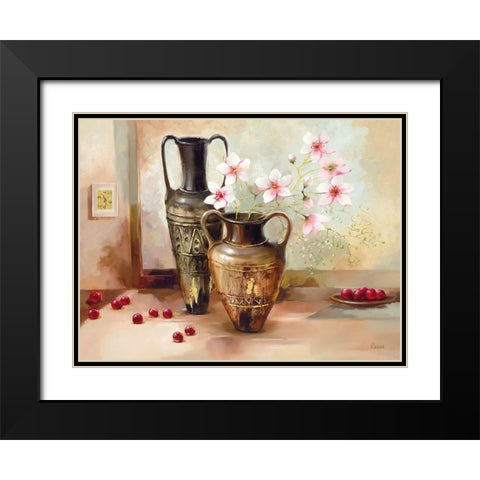 ROMA Black Modern Wood Framed Art Print with Double Matting by Olga