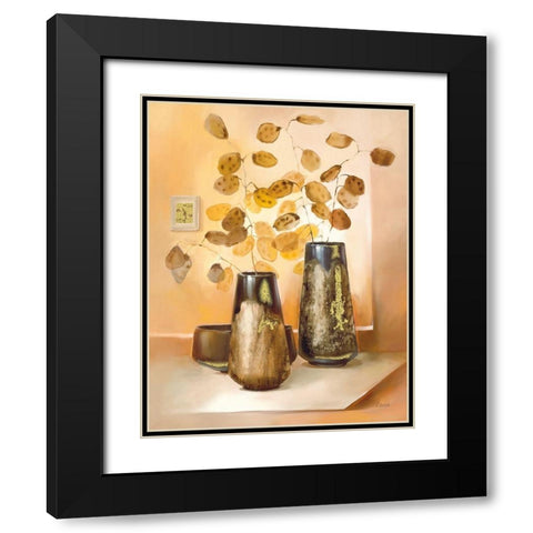 BARI Black Modern Wood Framed Art Print with Double Matting by Olga