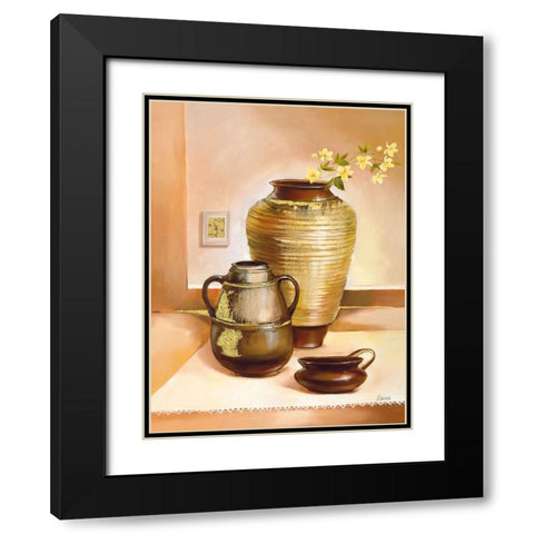 TRIESTE Black Modern Wood Framed Art Print with Double Matting by Olga