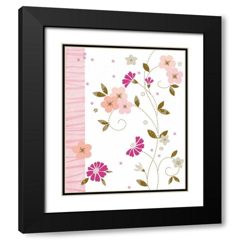 Pretty In Pink I Black Modern Wood Framed Art Print with Double Matting by Design Show