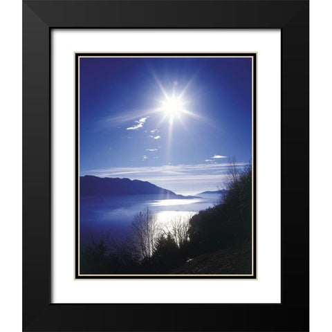 IDYLLIC LAKE I Black Modern Wood Framed Art Print with Double Matting by Weissing, Gerd
