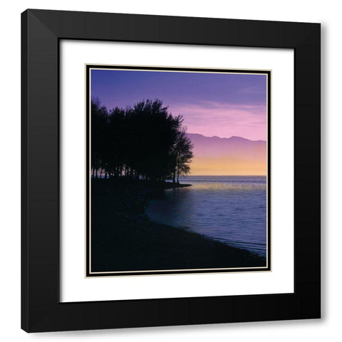 IDYLLIC LAKE IV Black Modern Wood Framed Art Print with Double Matting by Weissing, Gerd