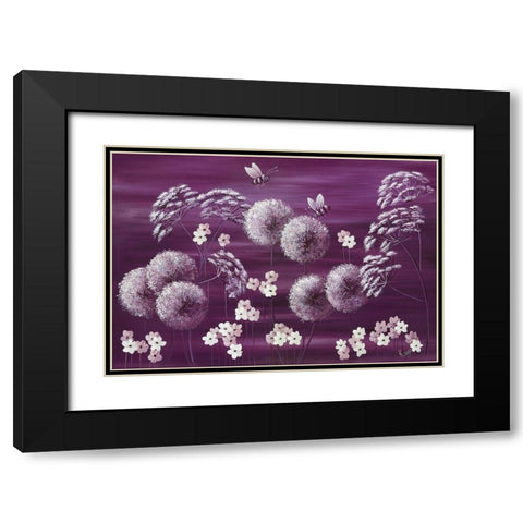 MIDNIGHT MEADOW Black Modern Wood Framed Art Print with Double Matting by Lake, Kaye