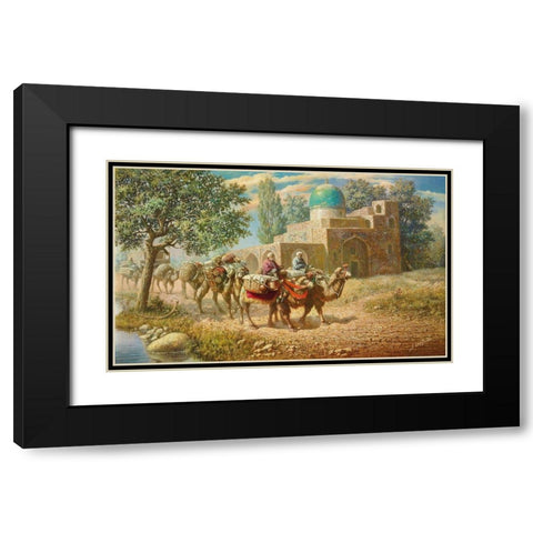 KAFFAL-SCHASCHI-MAUSOLEUM Black Modern Wood Framed Art Print with Double Matting by Chairudinov, A.
