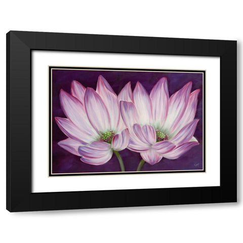 Purple Lotus Black Modern Wood Framed Art Print with Double Matting by Lake, Kaye