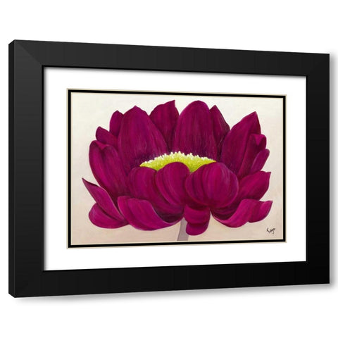 Raspberry Delight II Black Modern Wood Framed Art Print with Double Matting by Lake, Kaye