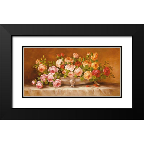 ROSES III Black Modern Wood Framed Art Print with Double Matting by Fasani