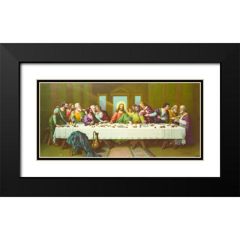 Hl. Abendmahl Black Modern Wood Framed Art Print with Double Matting by Zabateri