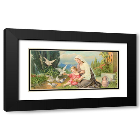 TAUBEN-MADONNA Black Modern Wood Framed Art Print with Double Matting by Giovanni