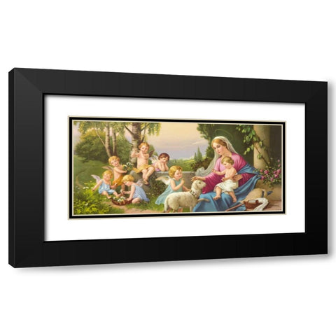 Angel Madonna I Black Modern Wood Framed Art Print with Double Matting by Giovanni