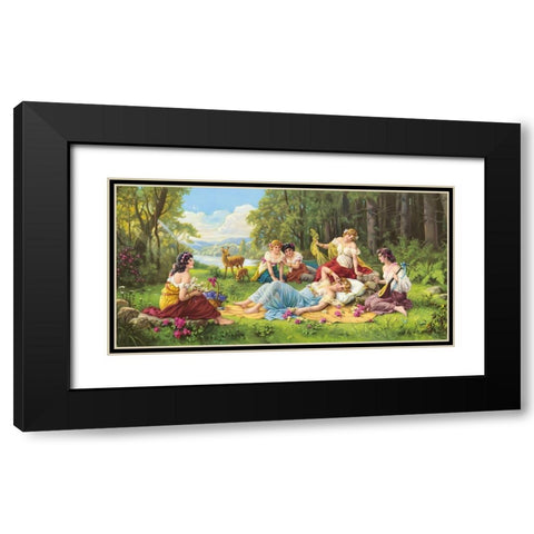 EARLY MORNING SONG Black Modern Wood Framed Art Print with Double Matting by Zabateri